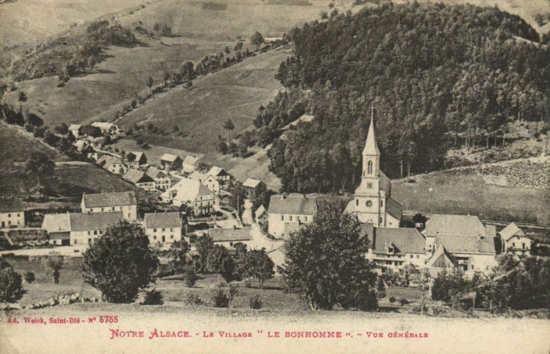 Carte postale ancienne Notre Alsace - la Village Le Bonhomme - Vue générale au Bonhomme