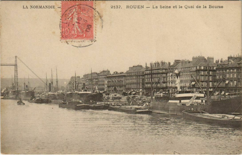 Carte postale ancienne Rouen La Seine et le Quai à Rouen