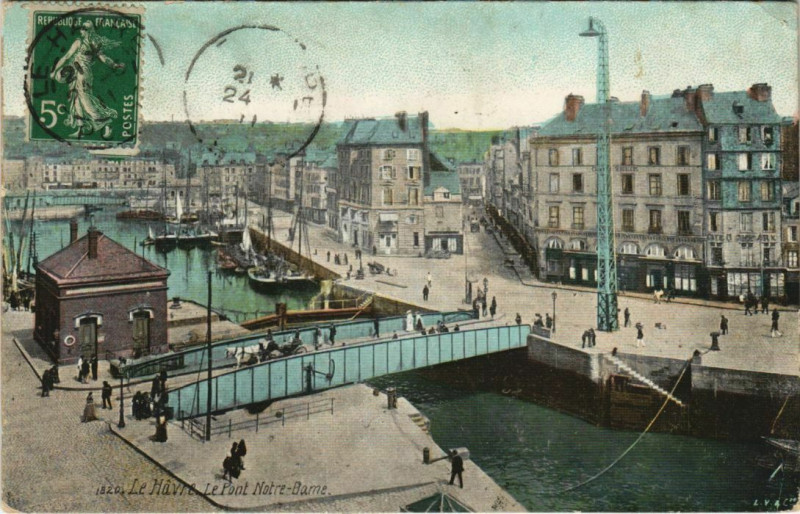 Carte postale ancienne Le Havre Le Pont Notre-Dame au Havre