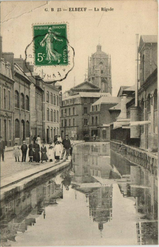 Carte postale ancienne Elbeuf La Rigole à Elbeuf