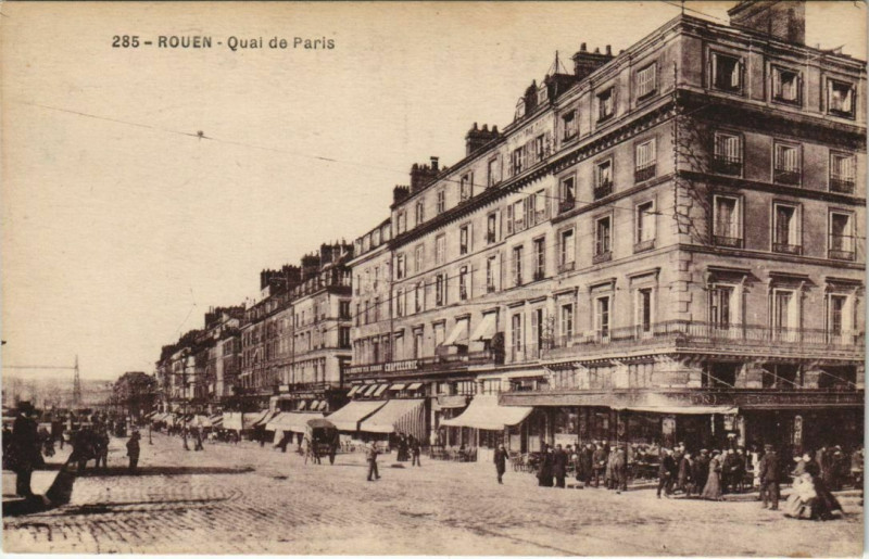 Carte postale ancienne Rouen Quai de Paris à Rouen