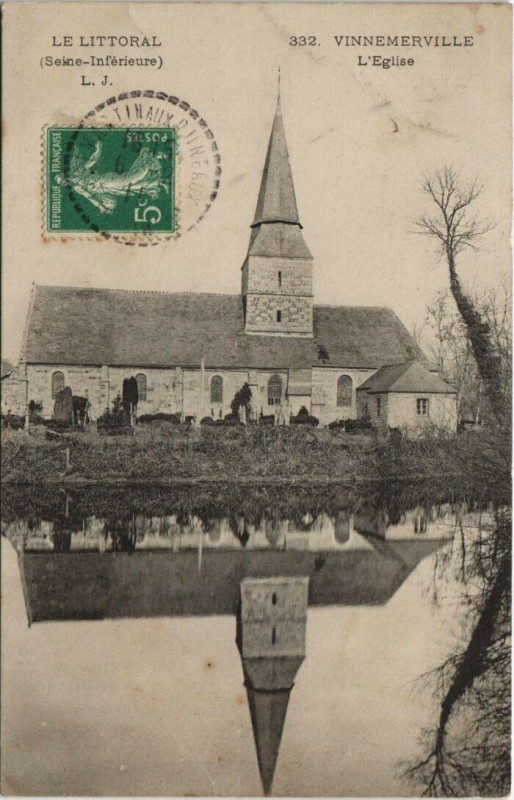 Carte postale ancienne Vinnemerville L'Eglise à Vinnemerville