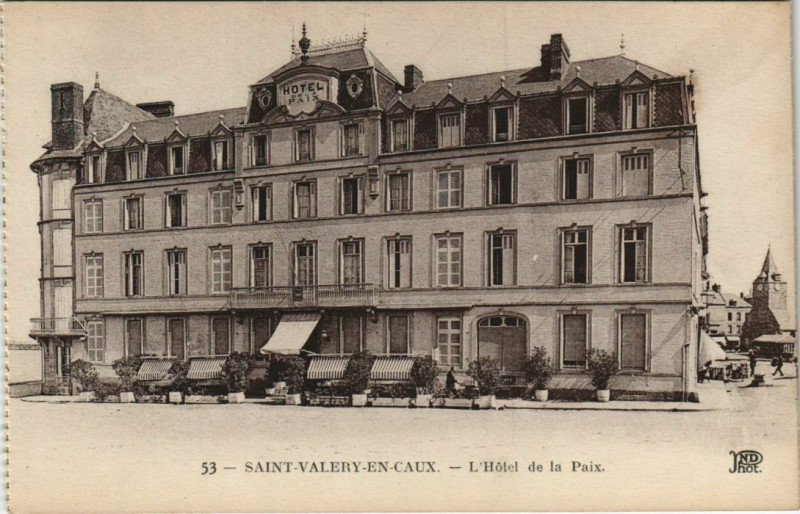 Carte postale ancienne Saint-Valery-en-Caux L'Hotel de la Paix à Saint-Valery-en-Caux