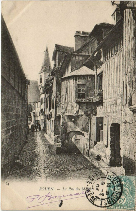 Carte postale ancienne Rouen La Rue à Rouen