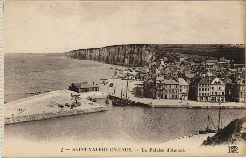 Carte postale ancienne Saint-Valery-en-Caux La Falaise d'Amount à Saint-Valery-en-Caux