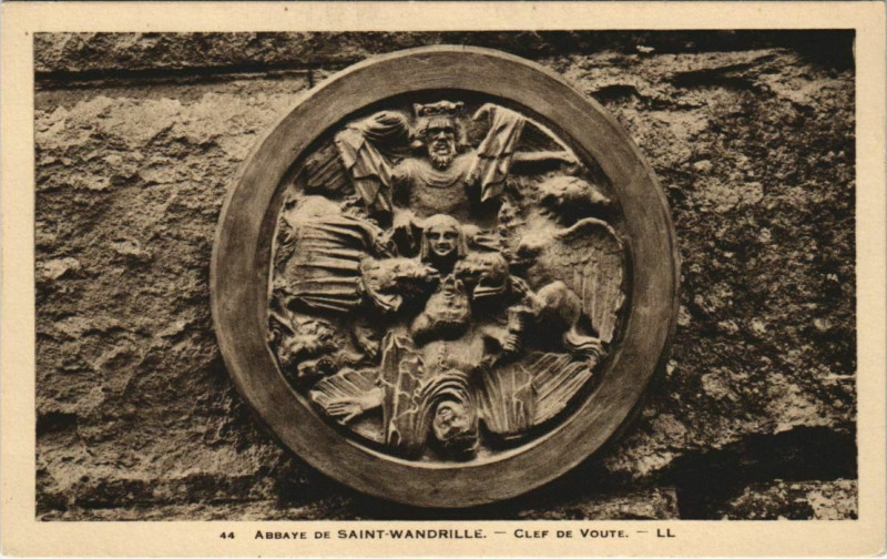 Carte postale ancienne Abbaye de Saint-Wandrille - Clef de Voute
