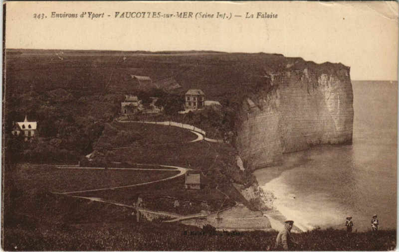 Carte postale ancienne Env. d'Yport Vaucottes-sur-Mer (Seine Inf.) - La Falaise à Yport