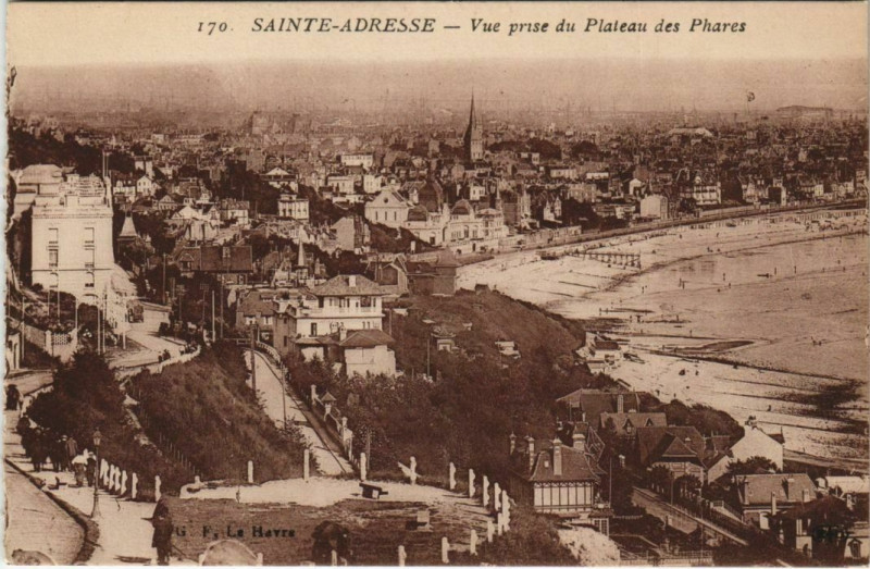 Carte postale ancienne Sainte-Adresse - Vue prise du Plateau des Phares à Sainte-Adresse