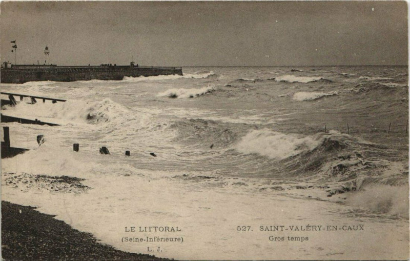 Carte postale ancienne Saint-Valerie-en-Caux - Gros temps