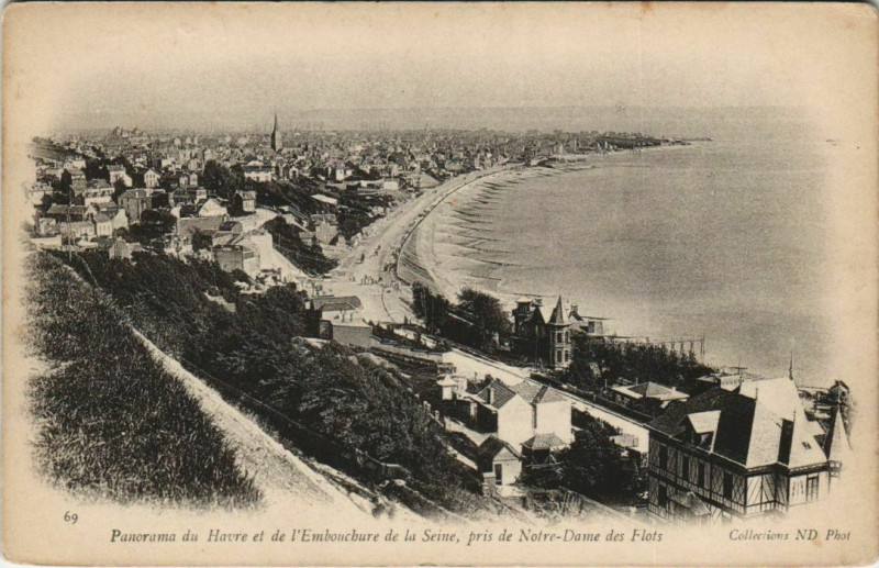 Carte postale ancienne Panorame et de l'Eborucbure de la Seine