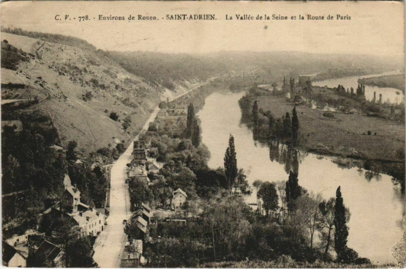 Carte postale ancienne Saint-Adrien - La Vallée de la Route de Paris