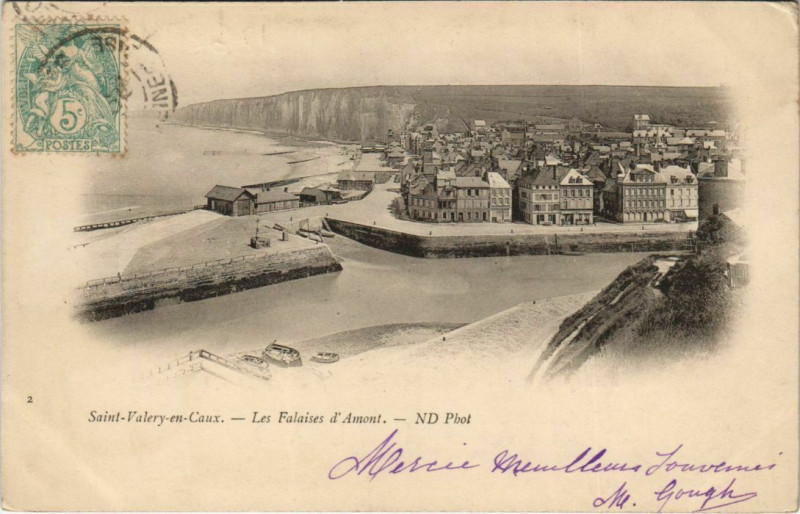 Carte postale ancienne Saint-Valerie-en-Caux - Les Falaises d'Amont
