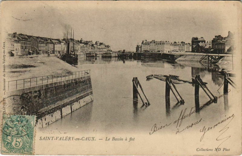 Carte postale ancienne Saint-Valerie-en-Caux - La Bassin a flot
