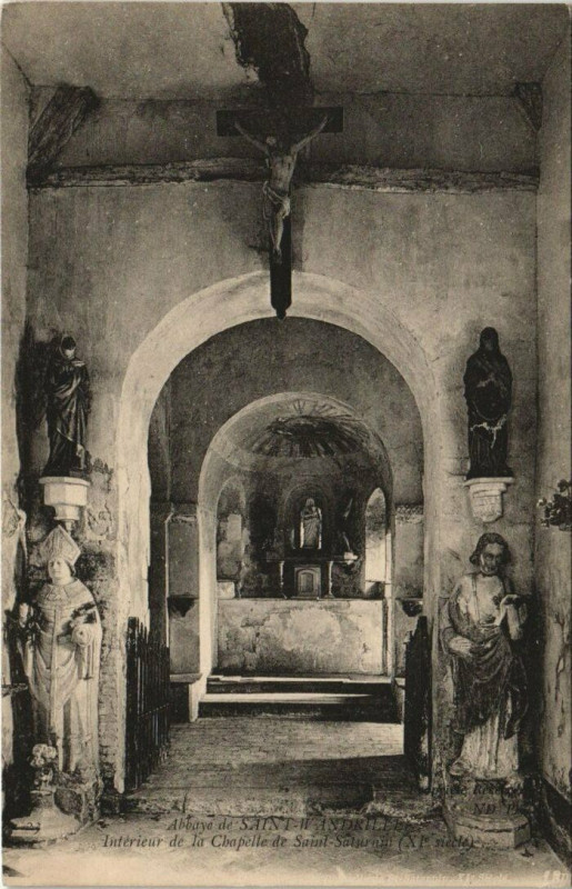 Carte postale ancienne Abbaye de Saint-Wandrille - Interieur de la Chapelle à Eu
