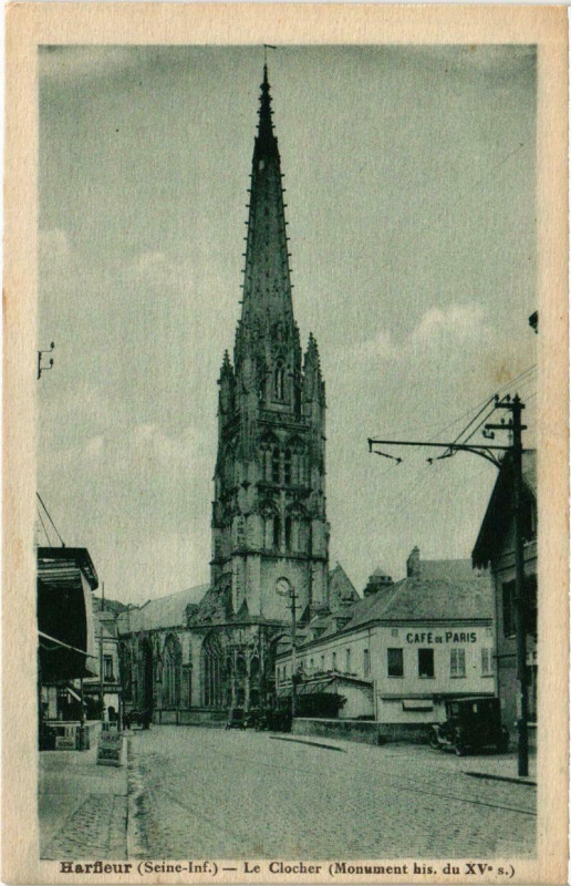 Carte postale ancienne Harfleur - Le Clocher à Harfleur
