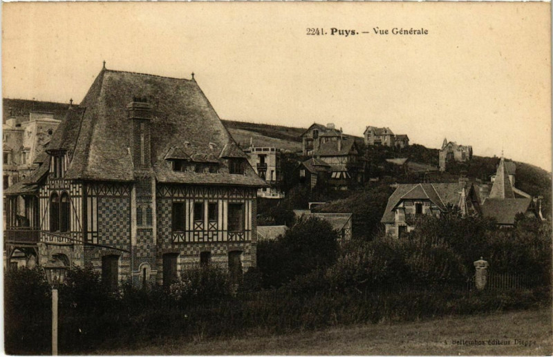 Carte postale ancienne Puys - Vue générale