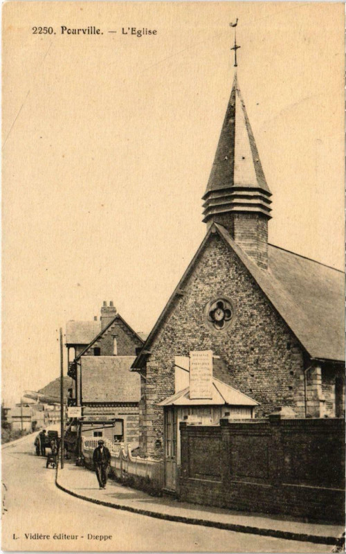 Carte postale ancienne Pourville - L'Eglise