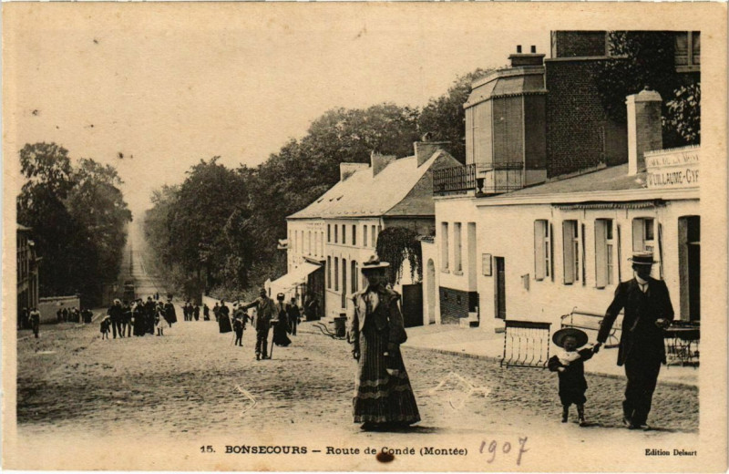 Carte postale ancienne Bon-Secours - Route de Conde