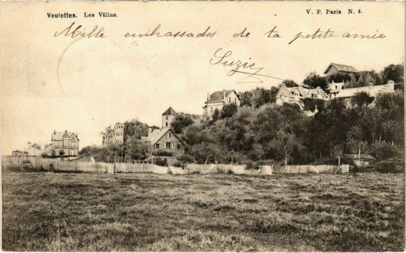 Carte postale ancienne Veulettes - Les Villas à Eu