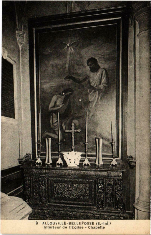 Carte postale ancienne Allouville-Bellefosse - Interieur de l'Eglise à Allouville-Bellefosse