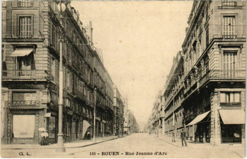 Carte postale ancienne Rouen - Rue Jeanne d'Arc à Rouen