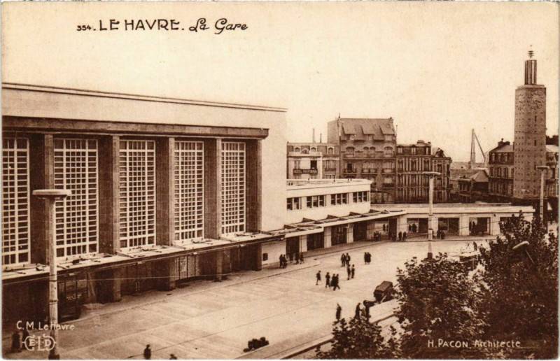 Carte postale ancienne Le Havre - La Gare au Havre