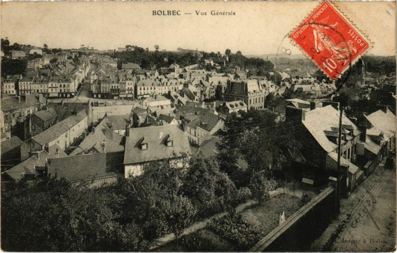 Carte postale ancienne Bolbec - Vue générale à Bolbec