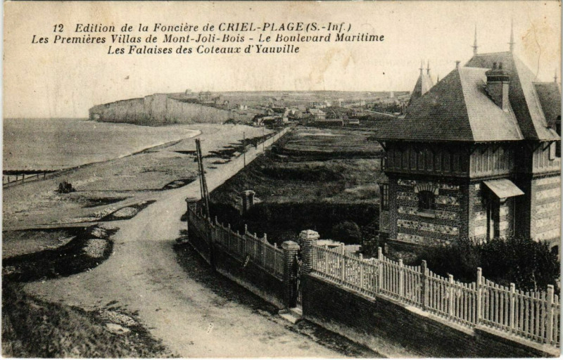 Carte postale ancienne Edition de la Fonciere de Criel-Plage Les Premieres Villas de Mon