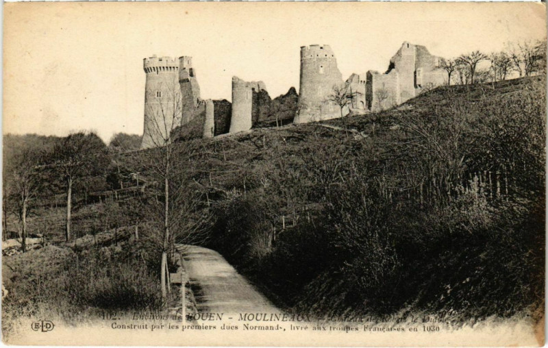 Carte postale ancienne Rouen - Moulineaux - Chateau de Robert le Didole à Rouen