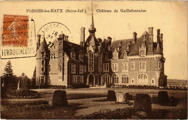 Carte postale ancienne Forges-les-Eaux - Chateau de Gaillefontaine à Forges-les-Eaux