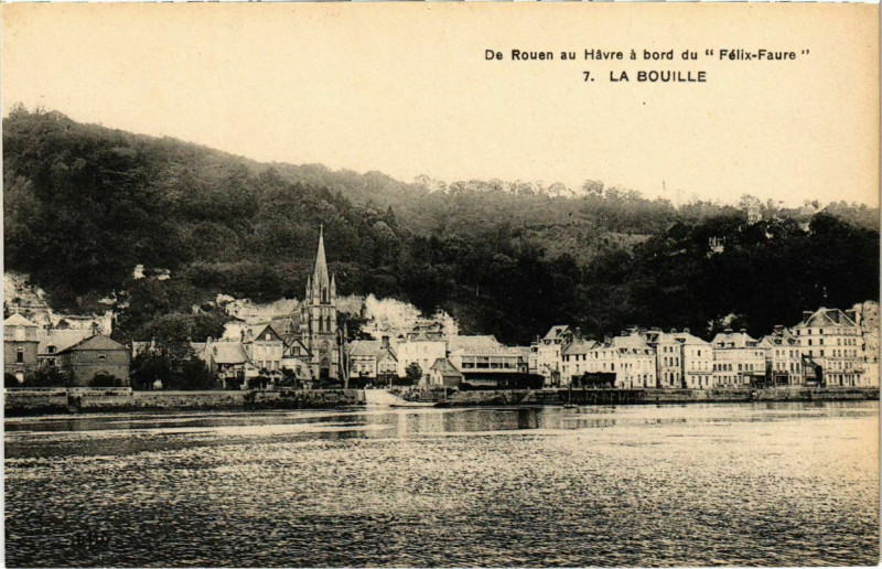 Carte postale ancienne De Rouen au Havre a bord du Felix-Faure - La Bouille à Rouen