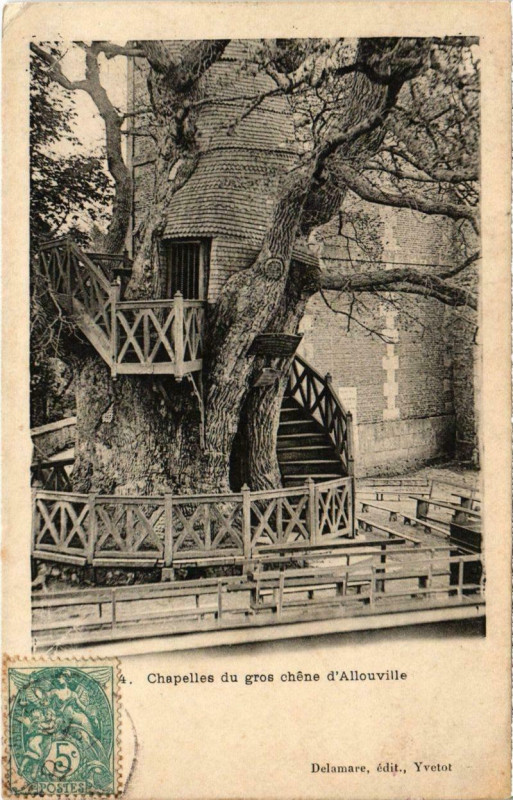 Carte postale ancienne Chapelle du gros chene d'Allouville