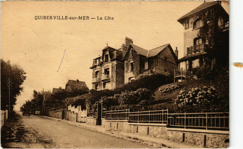Carte postale ancienne Quiberville-sur-Mer - La Cote à Quiberville