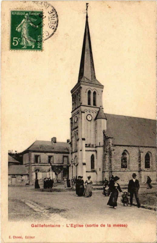 Carte postale ancienne Gaillefontaine - L'Eglise à Gaillefontaine