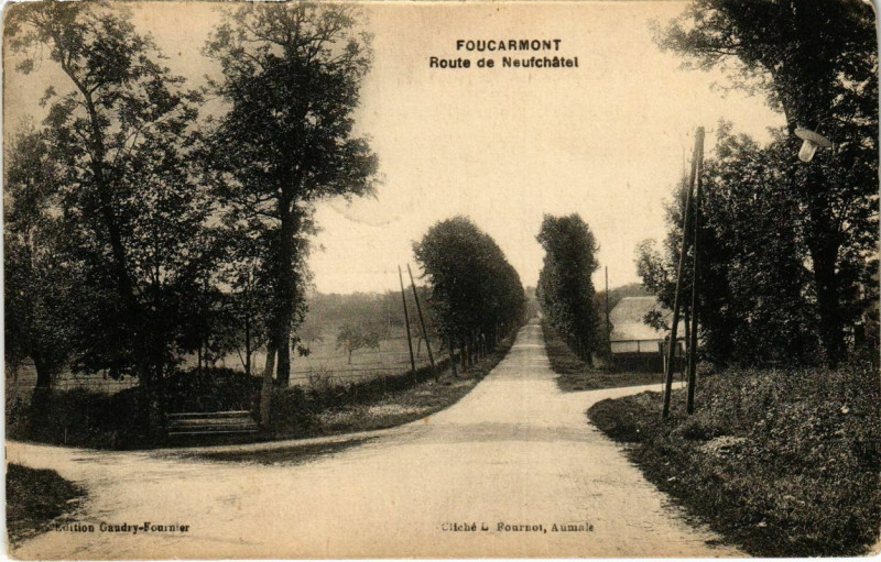 Carte postale ancienne Foucarmont - Route de Neufchatel à Foucarmont
