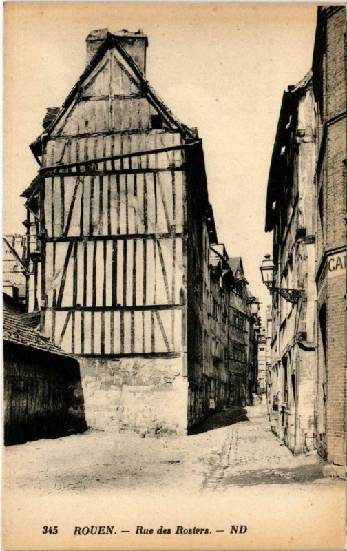 Carte postale ancienne Rouen - Rue des Rosters à Rouen