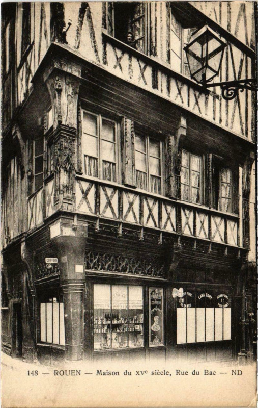 Carte postale ancienne Rouen - Rue de Bac à Rouen
