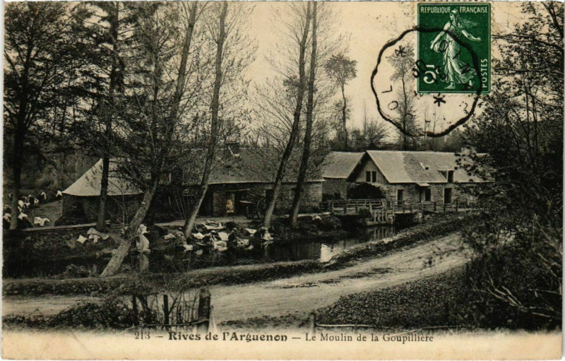 Carte postale ancienne Rivers de l'Arguenon - Le Moulin de la Goupilliere
