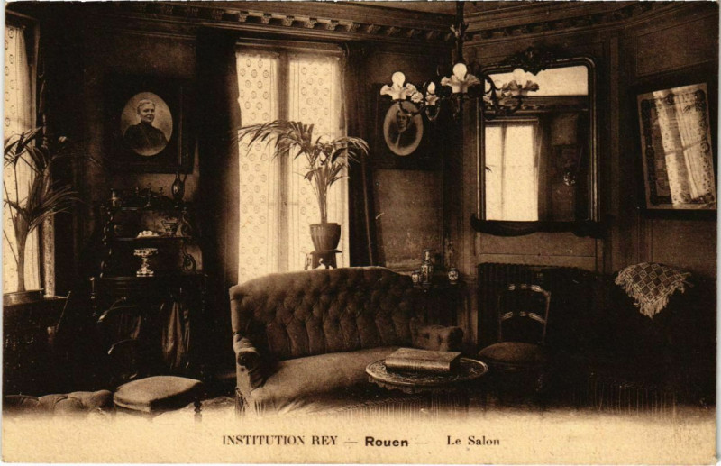 Carte postale ancienne Inst. Rey - Rouen - Le Salon à Rouen