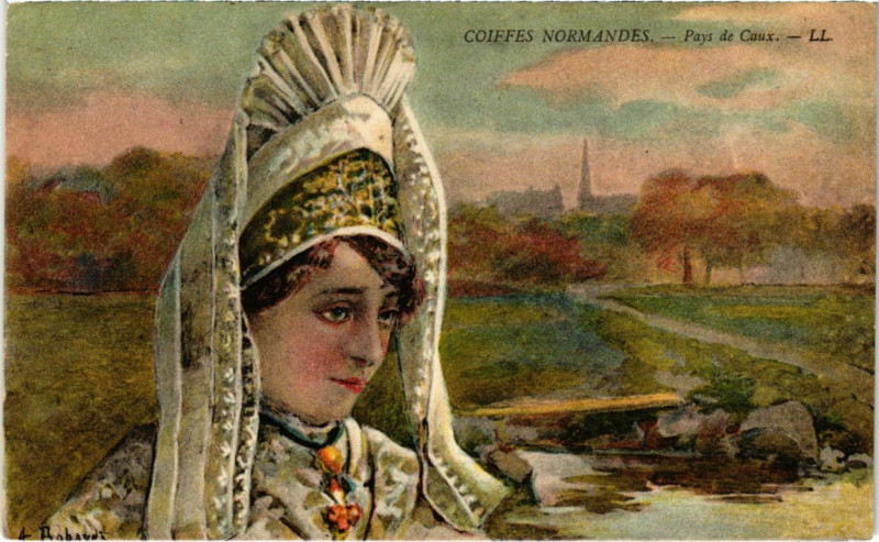 Carte postale ancienne Coiffes Normandes - Pays de Caux