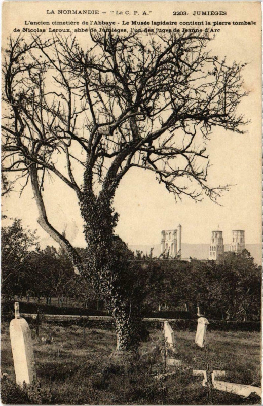 Carte postale ancienne Jumiges - L'Ancien cimetiere d l'Abbaye