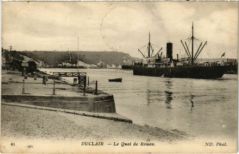 Carte postale ancienne Duclair - Le Quai de Rouen à Duclair
