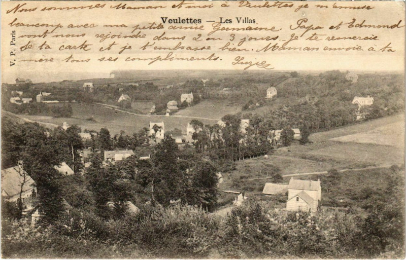 Carte postale ancienne Veulettes - Les Villas à Eu