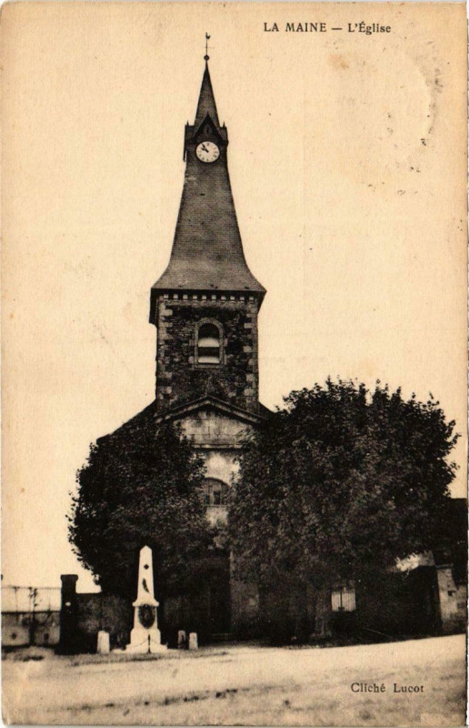 Carte postale ancienne La Maine - L'Eglise