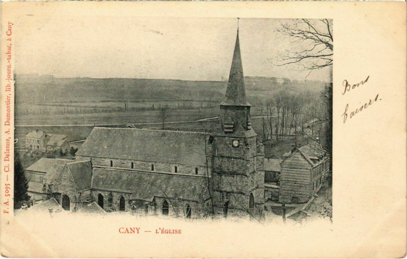 Carte postale ancienne Cany - L'Eglise