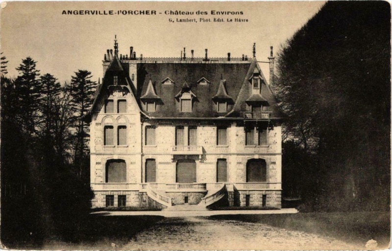 Carte postale ancienne Angerville-Porcher - Chateau des Env. à Gerville