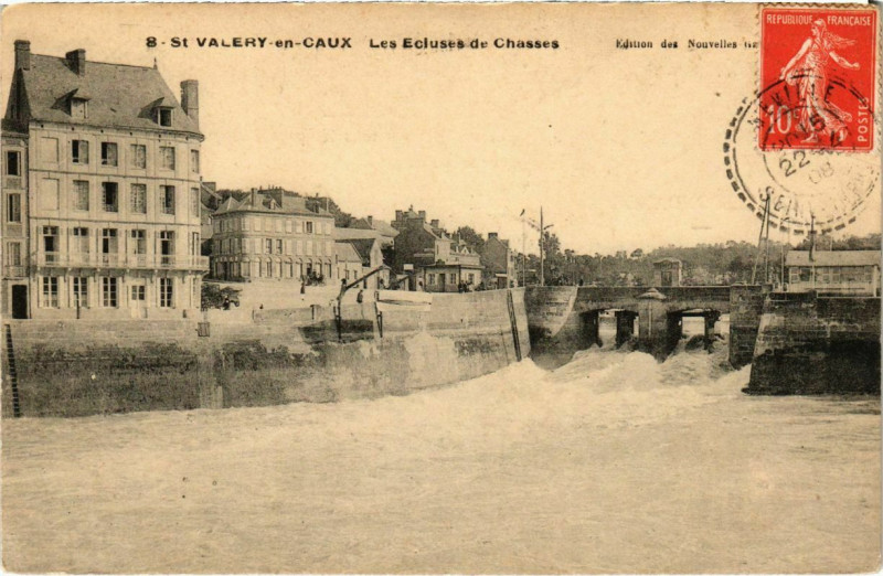 Carte postale ancienne Saint-Valery-en-Caux - Les Ecluses de Chasses à Saint-Valery-en-Caux