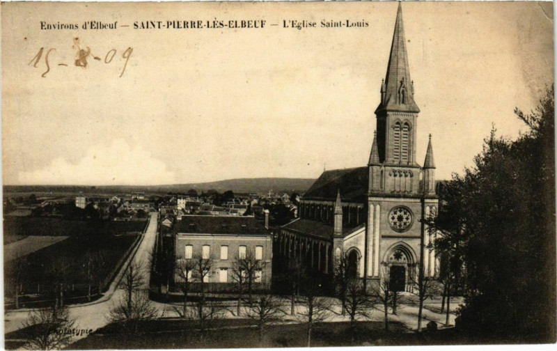 Carte postale ancienne Saint-Pierre-les-Elbecf - L'Eglise Saint-Louis