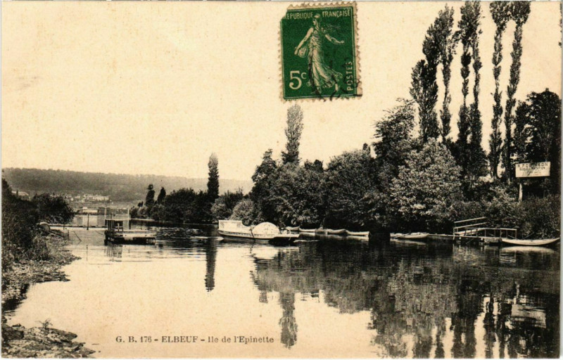 Carte postale ancienne Elbeuf - Ile de l'Epinette à Elbeuf