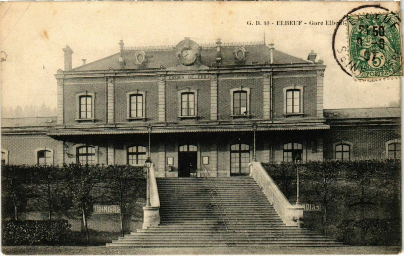 Carte postale ancienne Elbeuf - Gare Elbeuf à Elbeuf